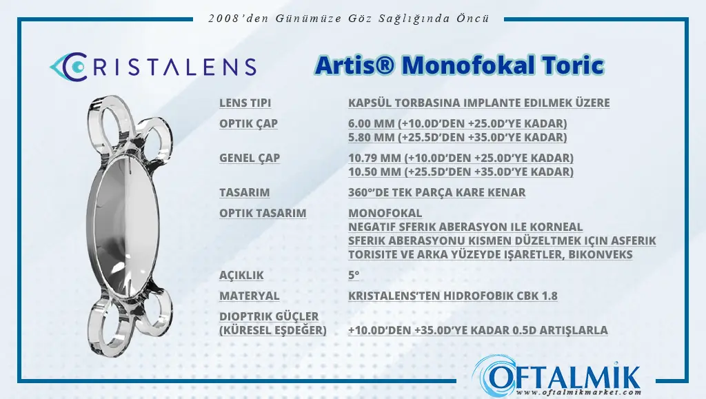 Cristalens Artis® Monofokal Toric